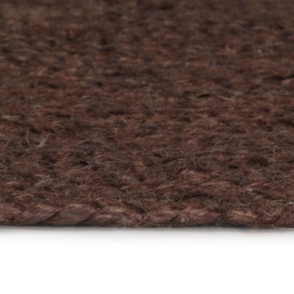 Handmade Rug Jute Round 120 cm Brown