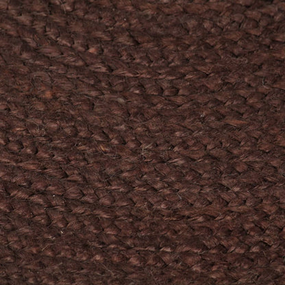 Handmade Rug Jute Round 120 cm Brown