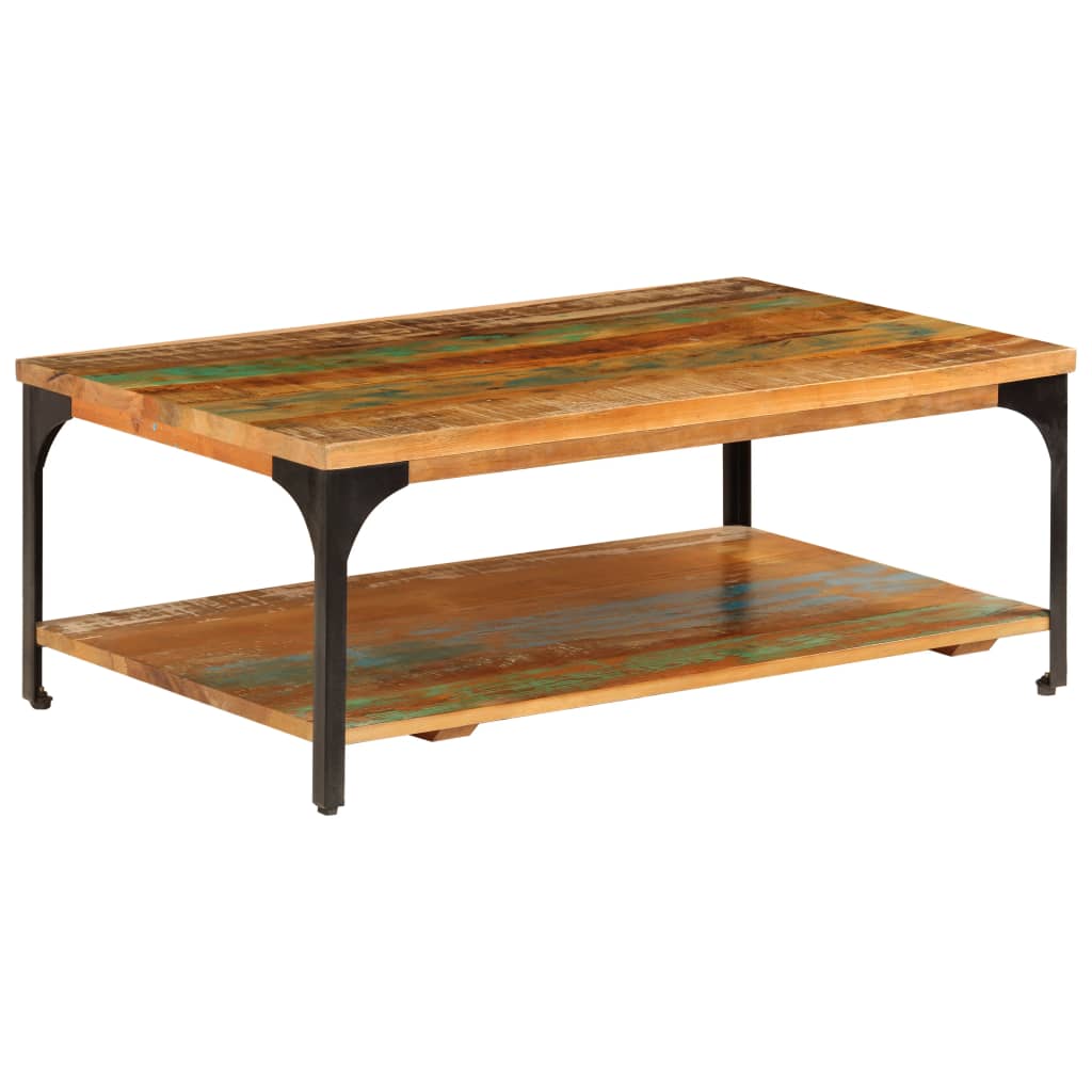 Coffee Table with Shelf 100x60x35 cm Solid Reclaimed Wood