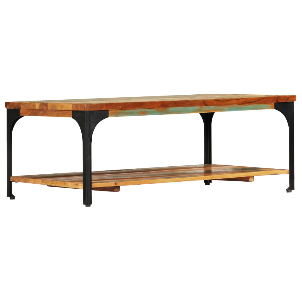 Coffee Table with Shelf 100x60x35 cm Solid Reclaimed Wood