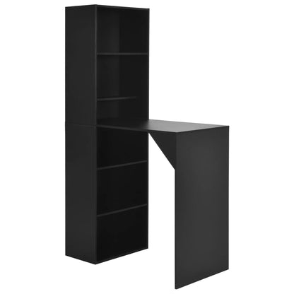 Bar Table with Cabinet Black 115x59x200 cm
