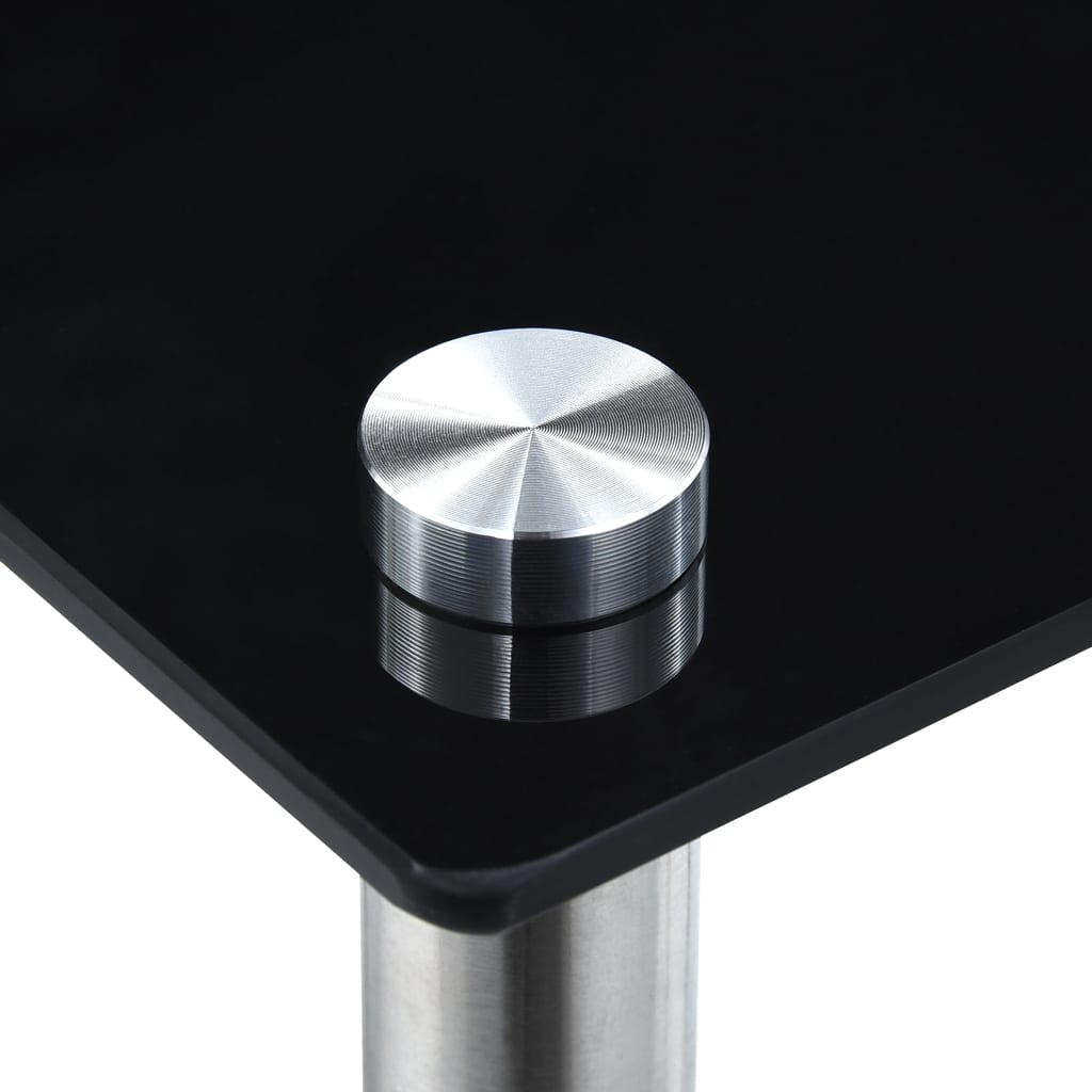 Nesting Tables 3 pcs Black Tempered Glass