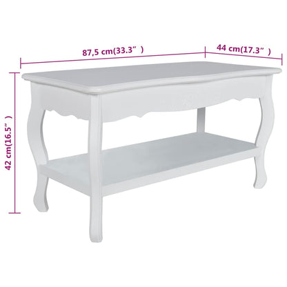 Coffee Table 2 Tiers MDF White