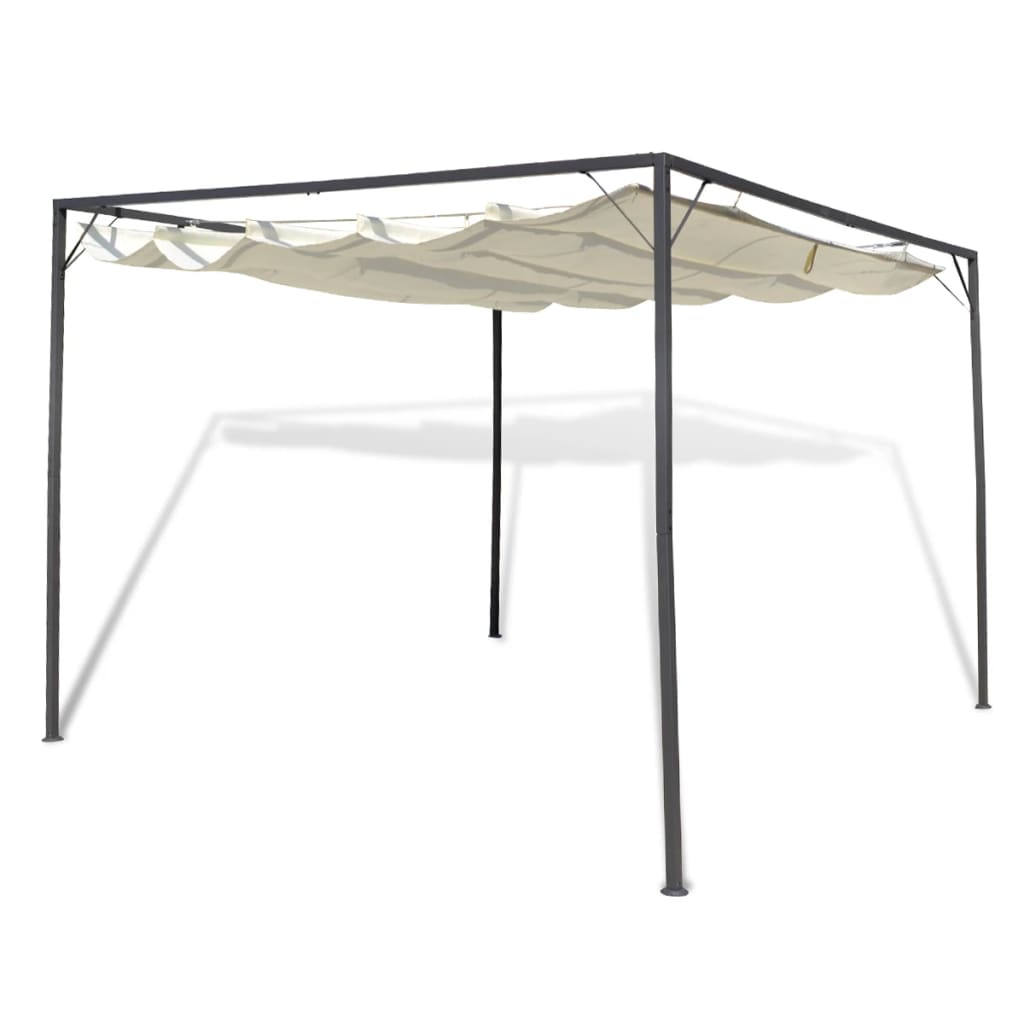 Garden Gazebo with Retractable Roof Canopy
