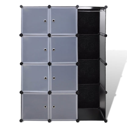 Modular Cabinet 9 Compartments 37x115x150 cm Black and White