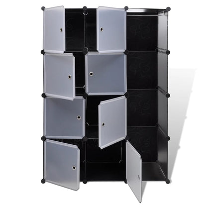 Modular Cabinet 9 Compartments 37x115x150 cm Black and White