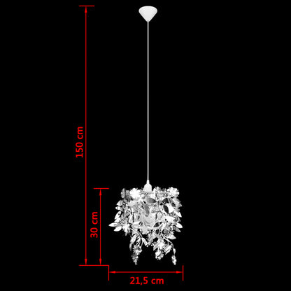 Leaves Paillette Pendant Chandelier Lamp 21,5 x 30 cm Silver