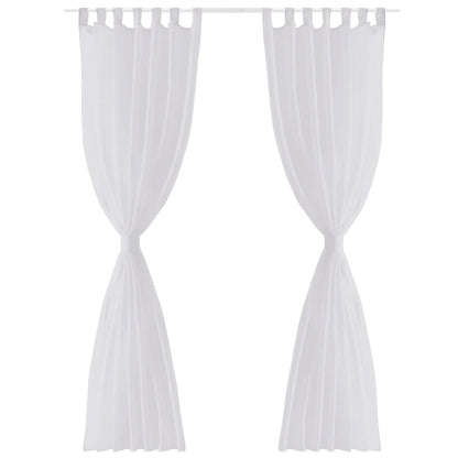 White Sheer Curtain 140 x 225 cm 2 pcs