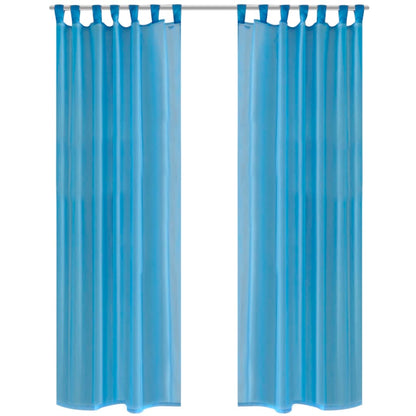 Turquoise Sheer Curtain 140 x 175 cm 2 pcs