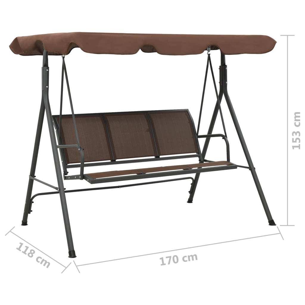 Garden Swing Bench with Canopy Coffee