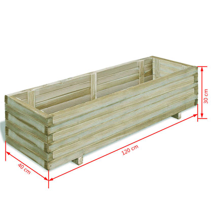 Raised Bed 120x40x30 cm Wood Rectangular