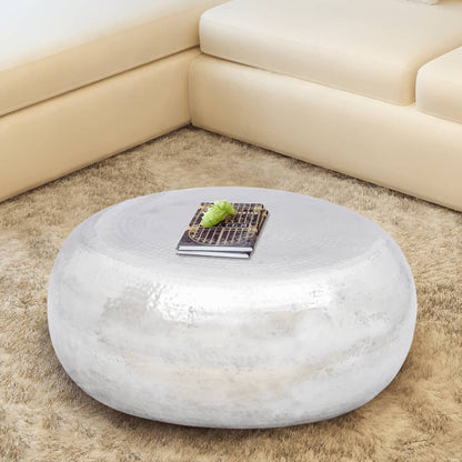 Hammered Aluminium Coffee Table Silver