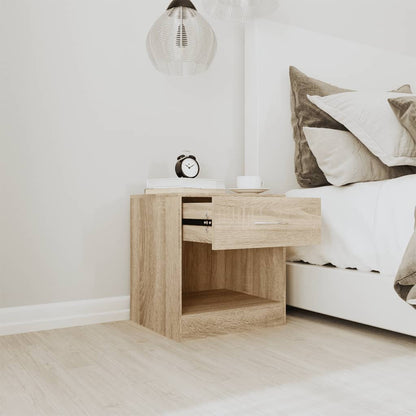 Nightstand 2 pcs with Drawer Oak Colour