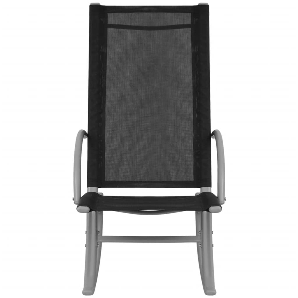 Garden Rocking Chairs 2 pcs Steel and Textilene Black