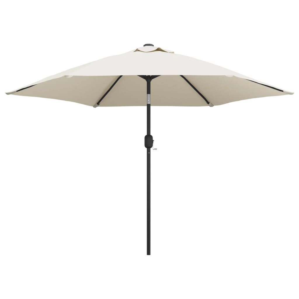 LED Cantilever Umbrella 3 m Sand White