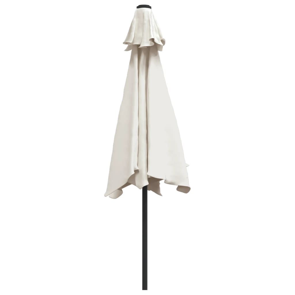 LED Cantilever Umbrella 3 m Sand White