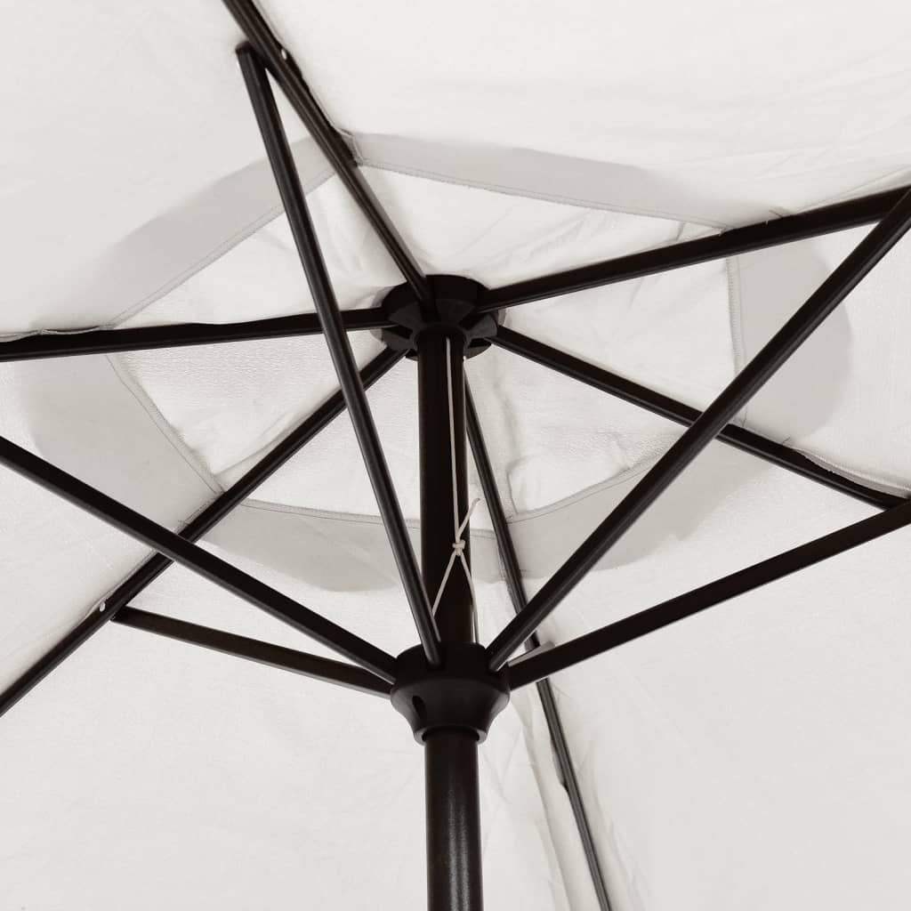 LED Cantilever Umbrella 3 m Sand White