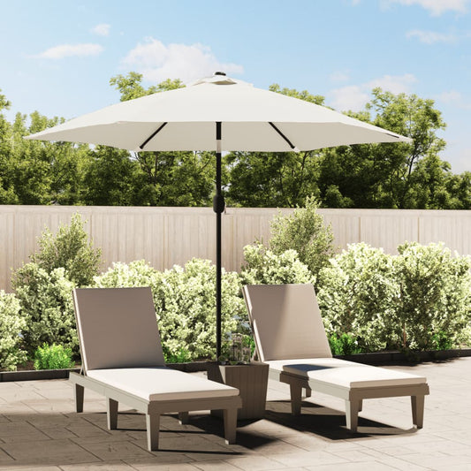 LED Cantilever Garden Parasol 3 m Sand White