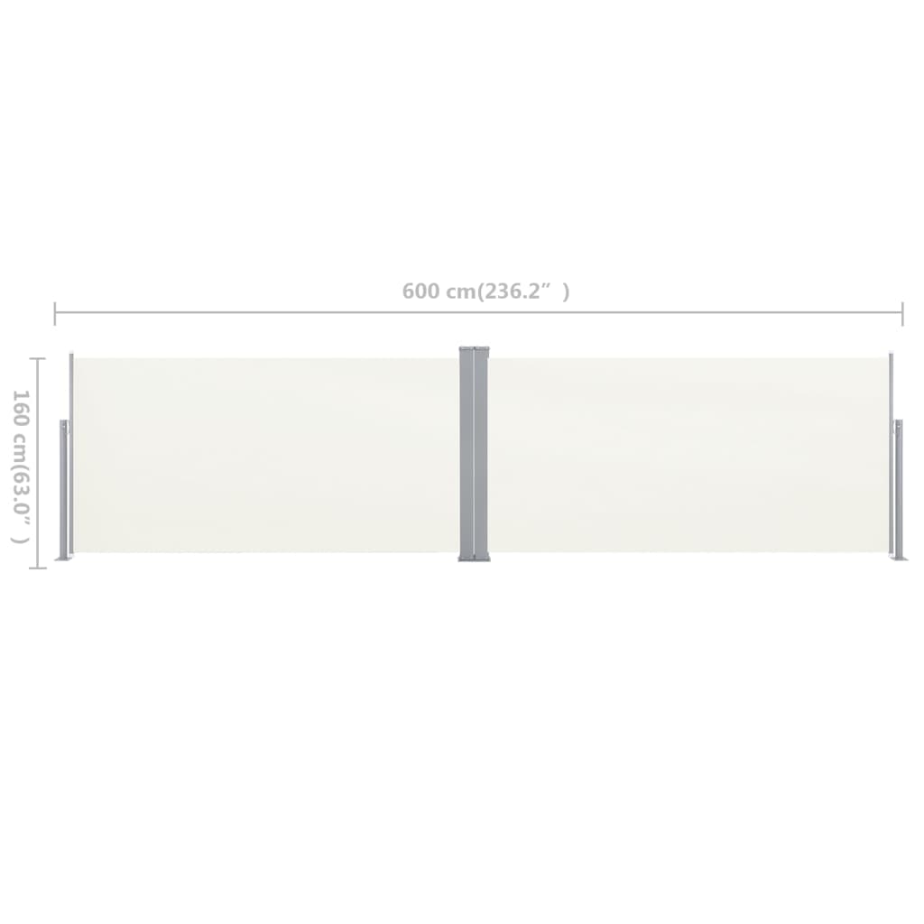 Retractable Side Awning 160x600 cm Cream