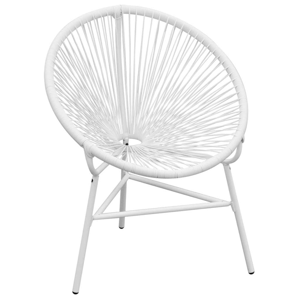 Garden String Moon Chair Poly Rattan White