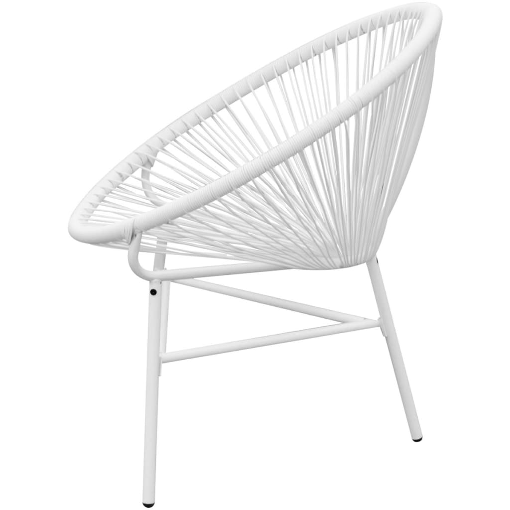 Garden String Moon Chair Poly Rattan White