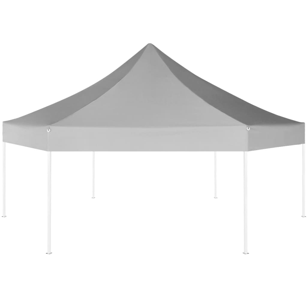 Hexagonal Pop-Up Foldable Marquee Grey 3.6x3.1 m
