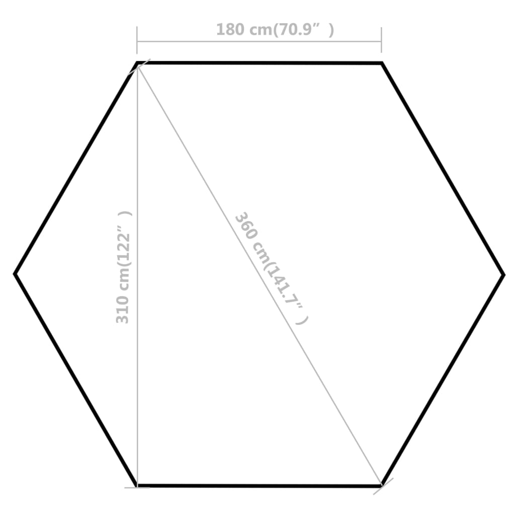 Hexagonal Pop-Up Foldable Marquee Grey 3.6x3.1 m
