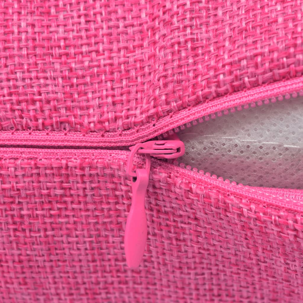 Cushion Covers 4 pcs Linen-look Pink 80x80 cm