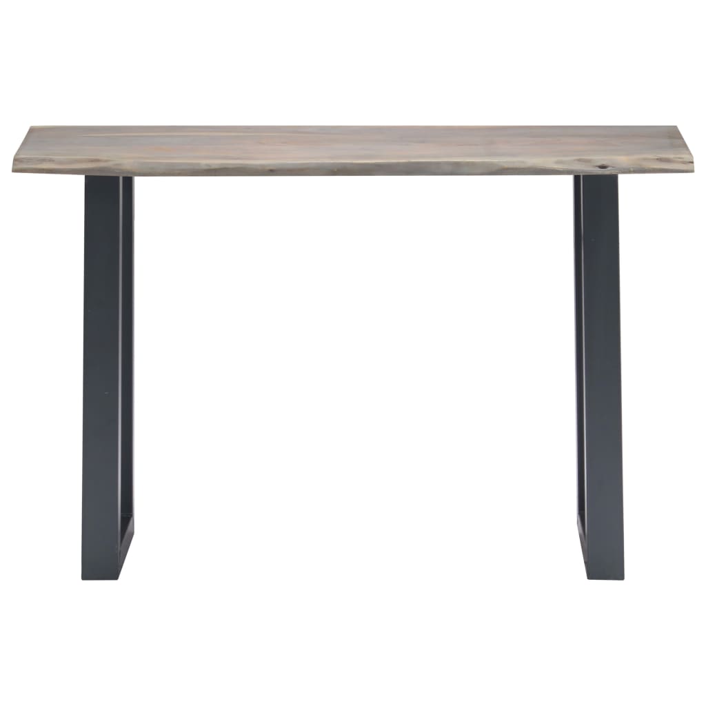 Console Table Grey 115x35x76 cm Solid Aacia Wood and Iron