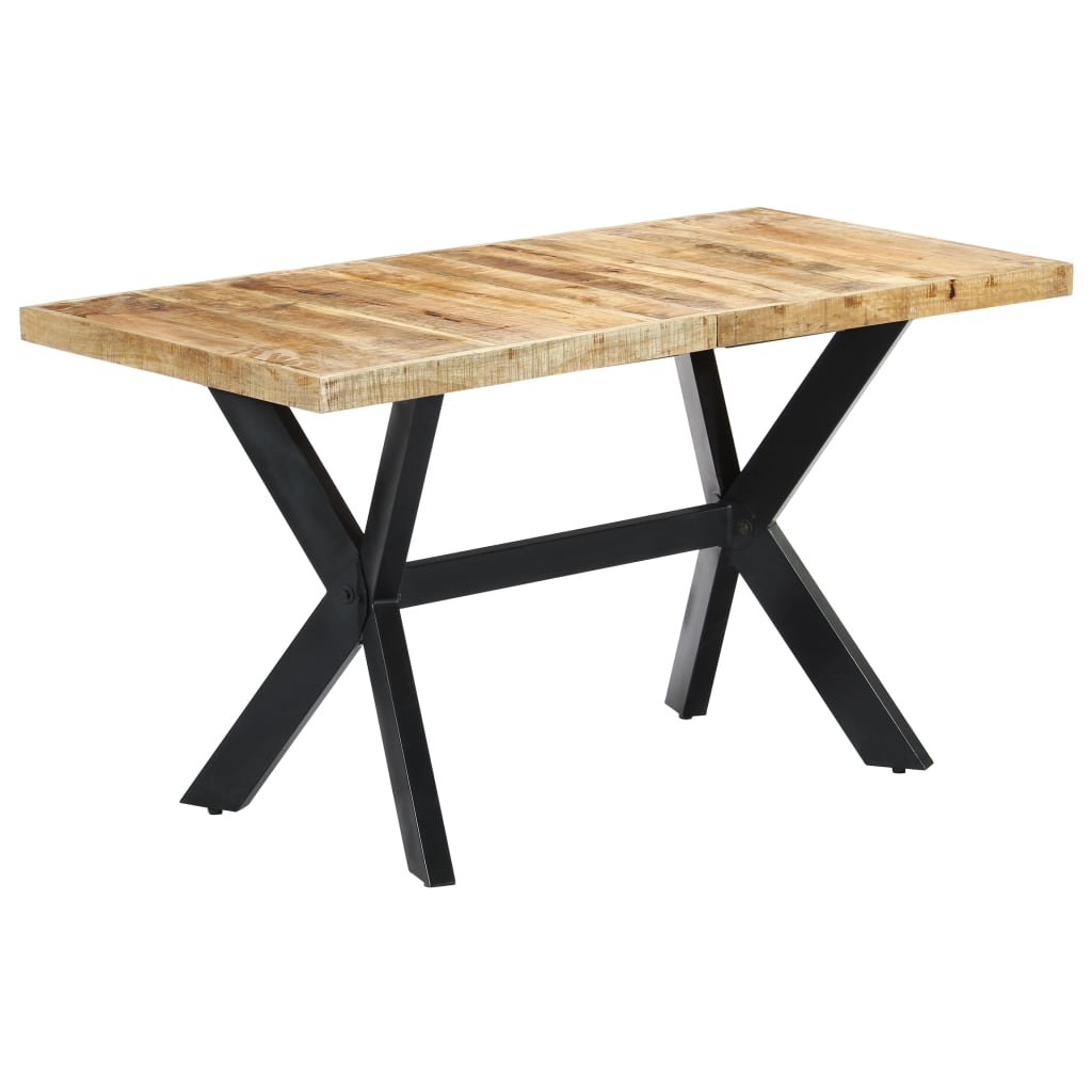Dining Table 140x70x75 cm Solid Rough Mango Wood
