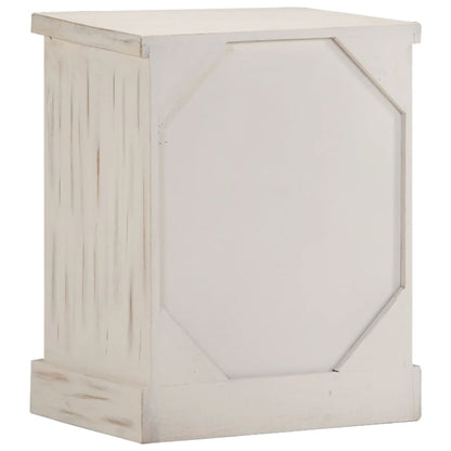 Bedside Cabinet White 40x30x50 cm Solid Mango Wood
