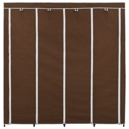 Wardrobe with 4 Compartments Brown 175x45x170 cm