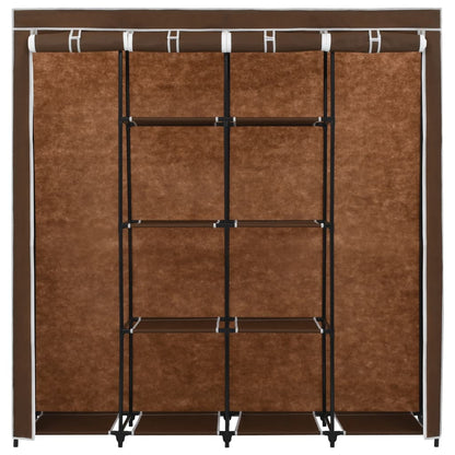 Wardrobe with 4 Compartments Brown 175x45x170 cm
