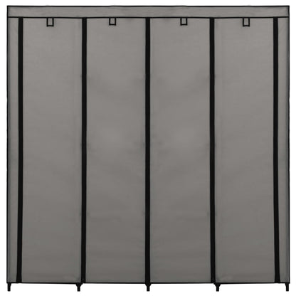 Wardrobe with 4 Compartments Grey 175x45x170 cm