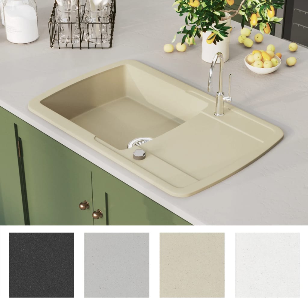Granite Kitchen Sink Single Basin Beige