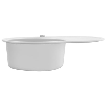 Granite Kitchen Sink Single Basin Oval White
