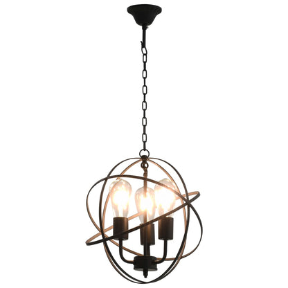 Hanging Lamp Black Sphere 3 x E27 Bulbs