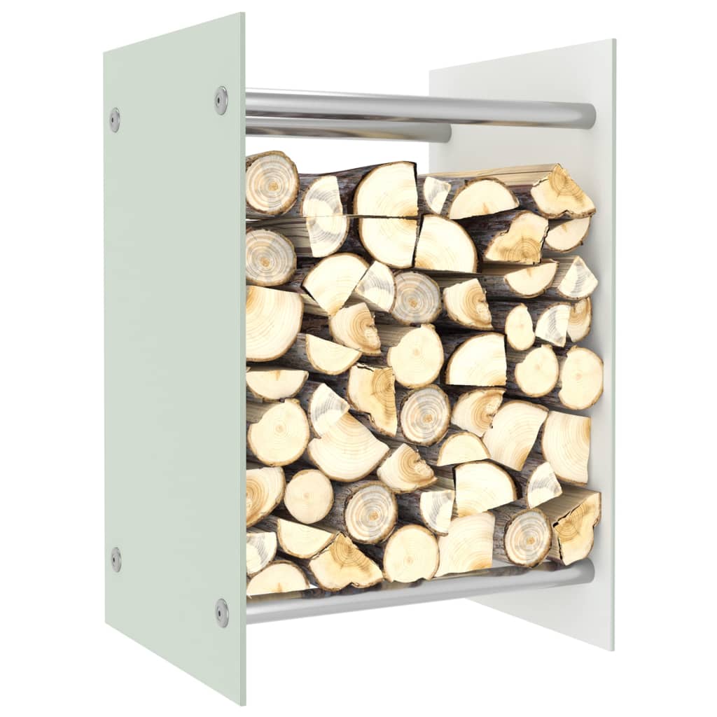 Firewood Rack White 40x35x60 cm Glass