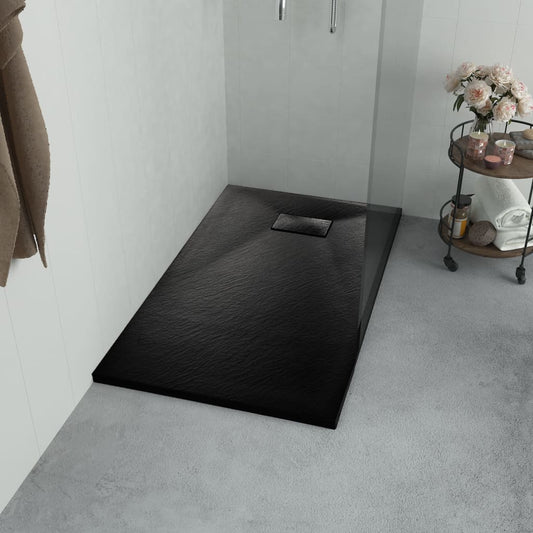 Shower Base Tray SMC Black 100x70 cm