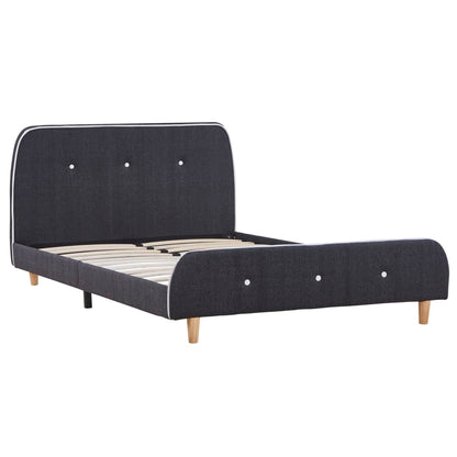 Bed Frame Dark Grey Fabric 120x190 cm 4FT Small Double