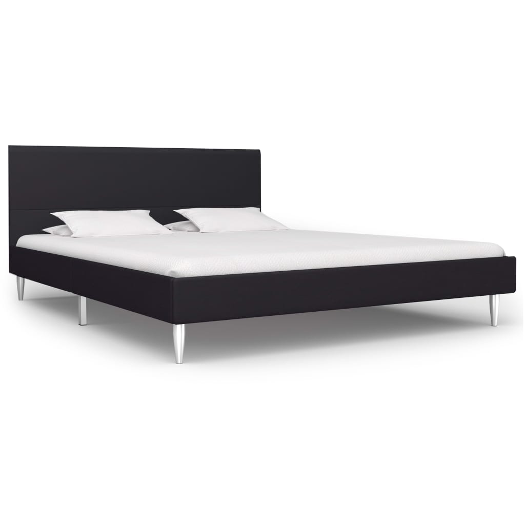 Bed Frame Black Fabric 135x190 cm Double