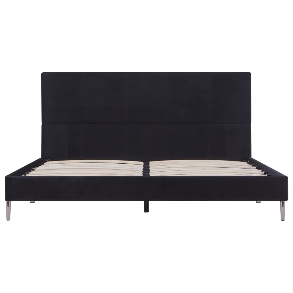 Bed Frame Black Fabric 135x190 cm Double