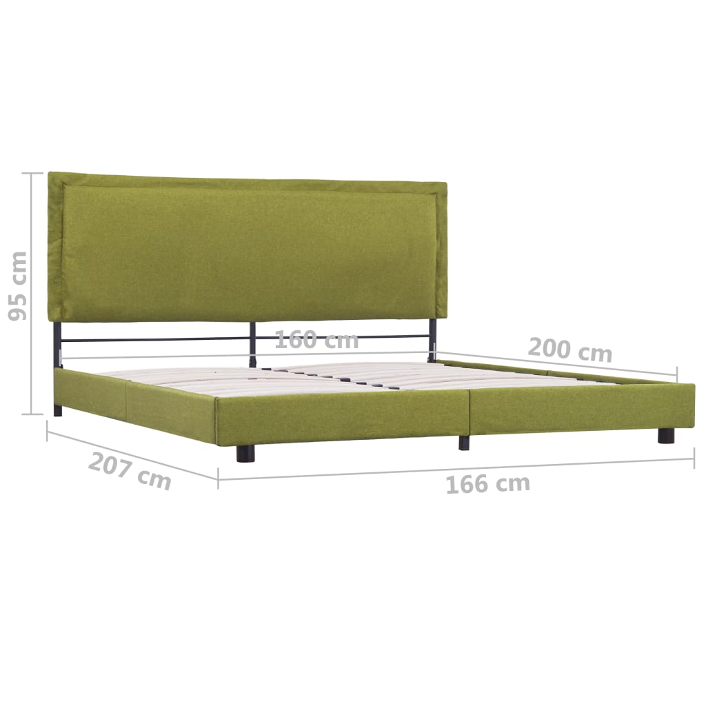 Bed Frame Green Fabric 150x200 cm 5FT King Size
