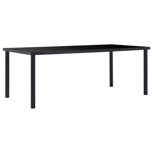Dining Table Black 200x100x75 cm Tempered Glass