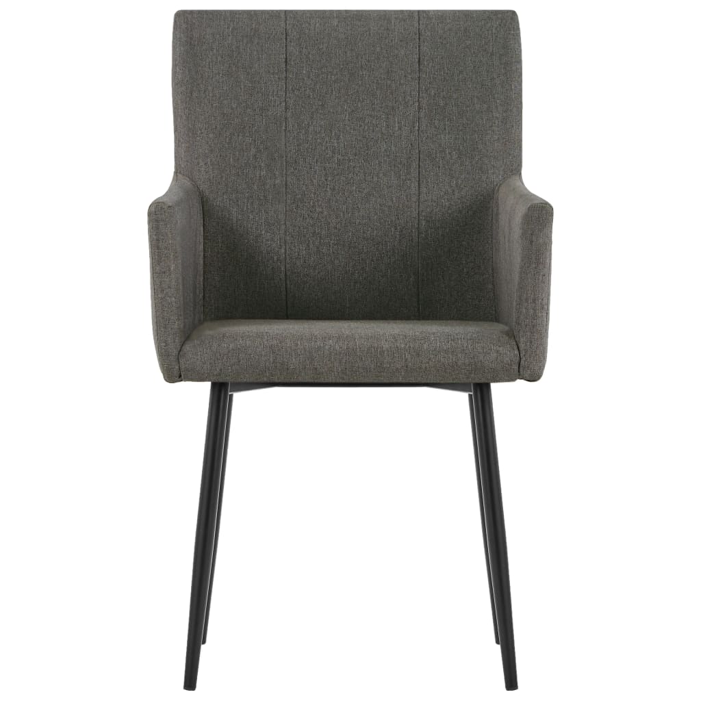 Dining Chairs with Armrests 2 pcs Taupe Fabric