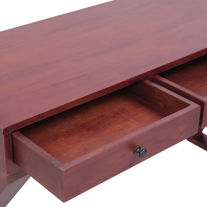 Computer Desk Brown 132x47x77 cm Solid Mahogany Wood