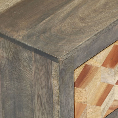 Bedside Cabinet Grey 40x30x50 cm Solid Mango Wood