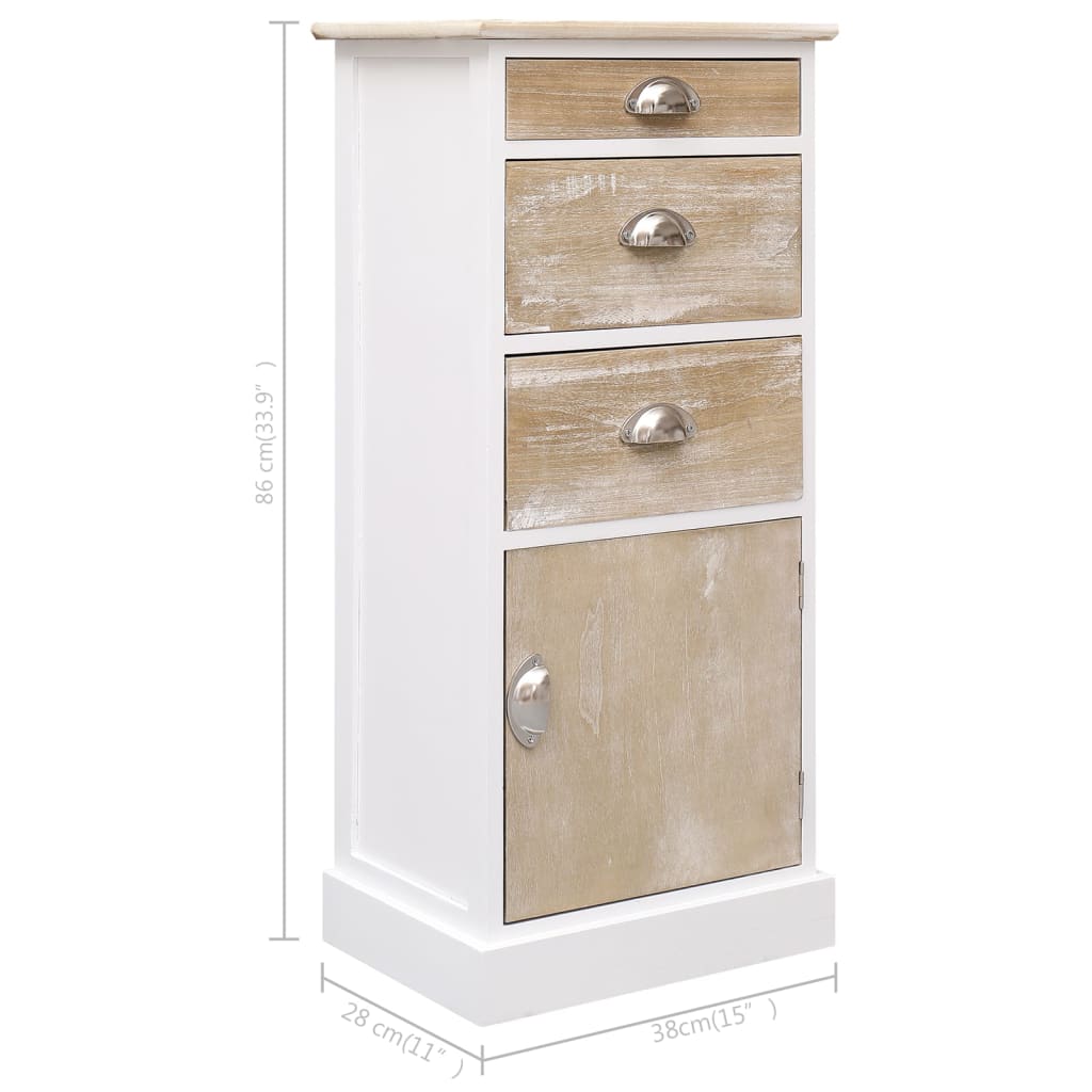 Side Cabinet 38x28x86 cm Paulownia Wood