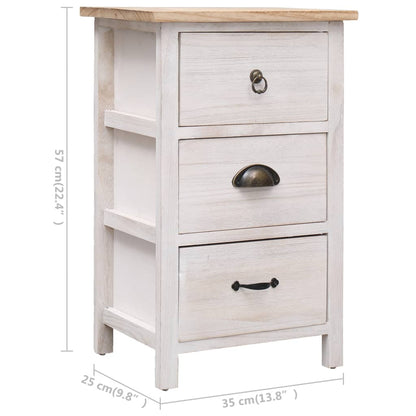 Side Cabinet 35x25x57 cm Paulownia Wood