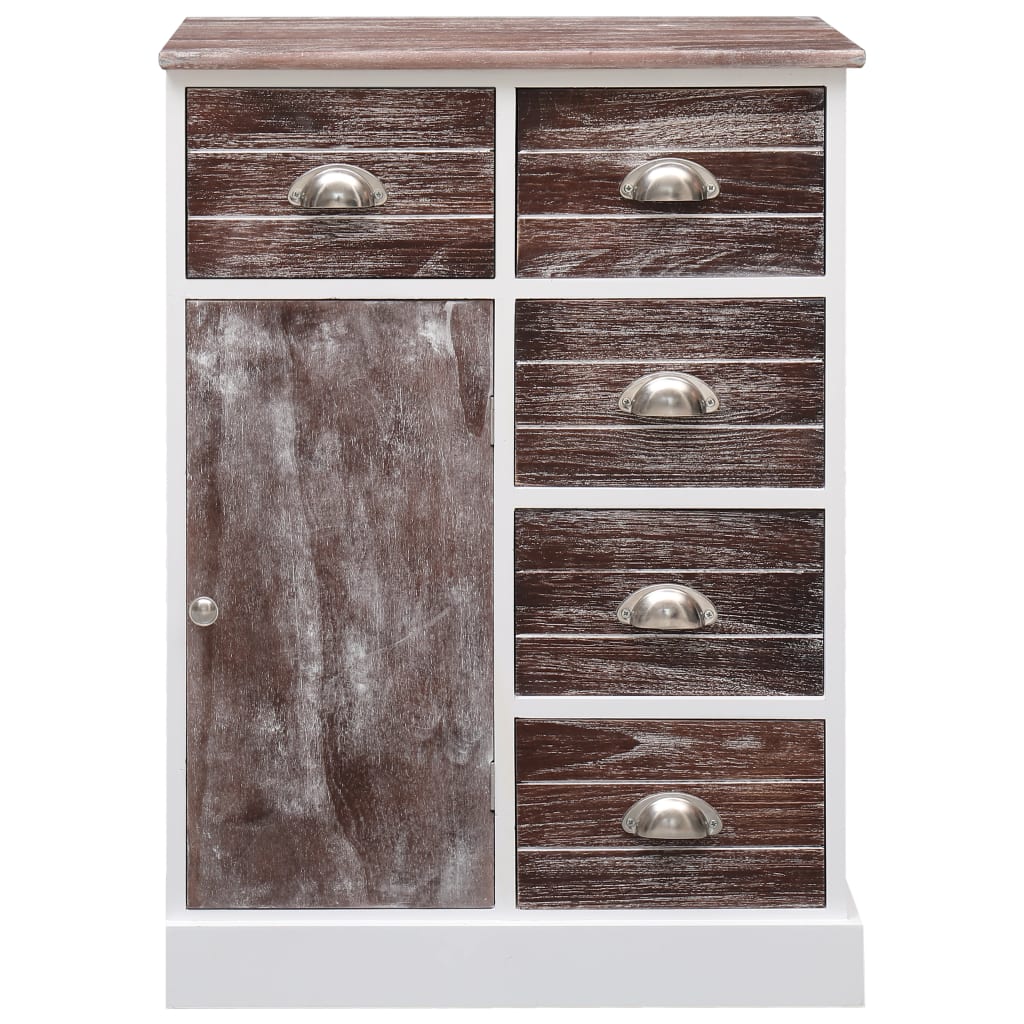 Sideboard with 10 Drawers Brown 113x30x79 cm Wood